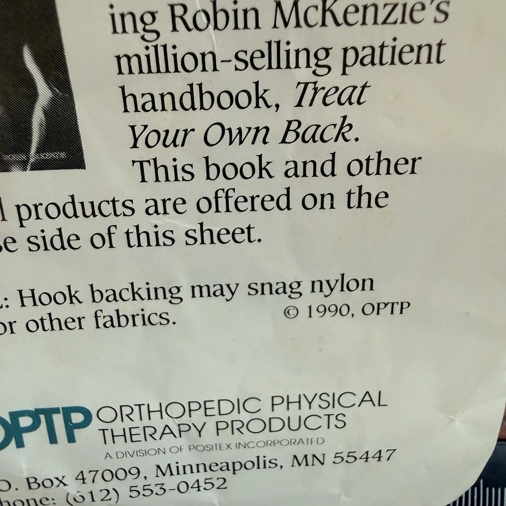 The Original McKenzie Lumbar Roll by OPTP Firm Low Back Support Cushion Blue 708